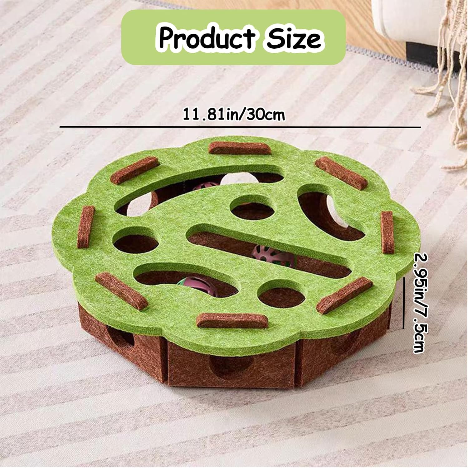 Interactive Cat Puzzle Toy with Scratch Track